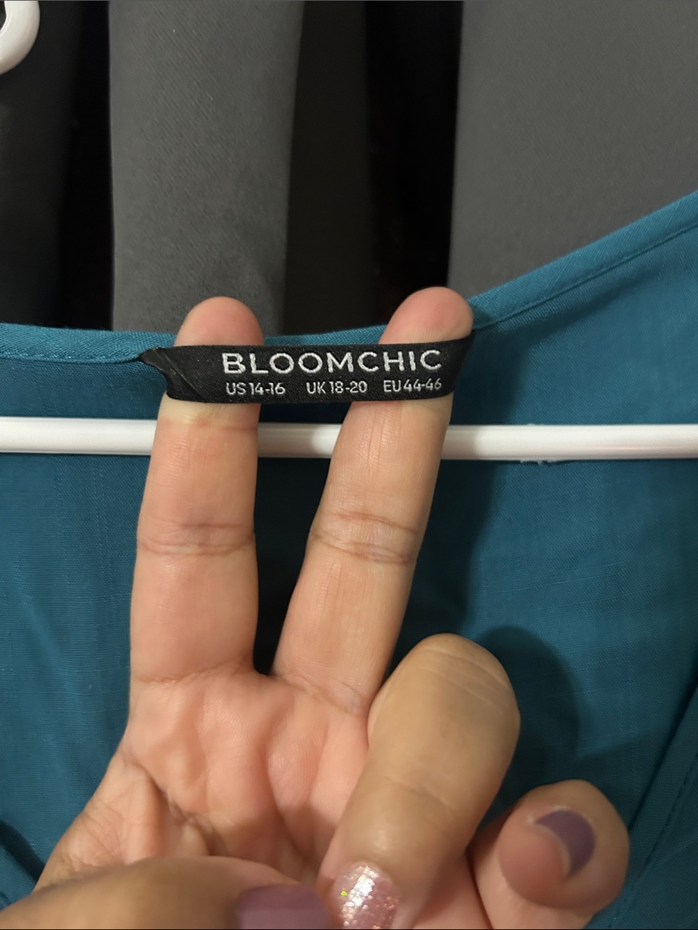 BloomChic Teal Button-Front Tiered Dress - Picture 2 of 4
